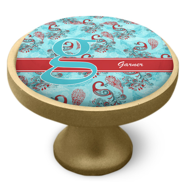 Peacock Cabinet Knob - Gold - Side