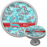 Peacock Cabinet Knob (Silver) (Personalized)
