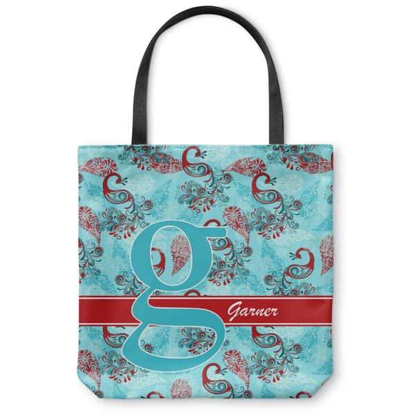 Custom Peacock Canvas Tote Bag (Personalized)