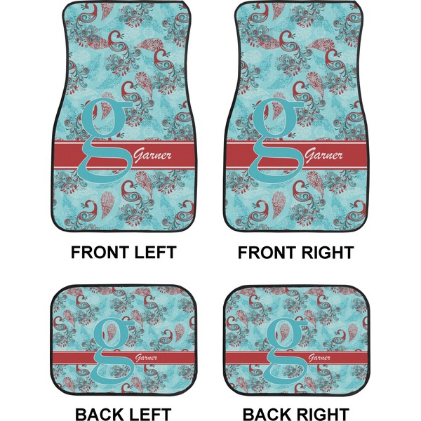 Peacock Car Floor Mats Set (2F + 2B)