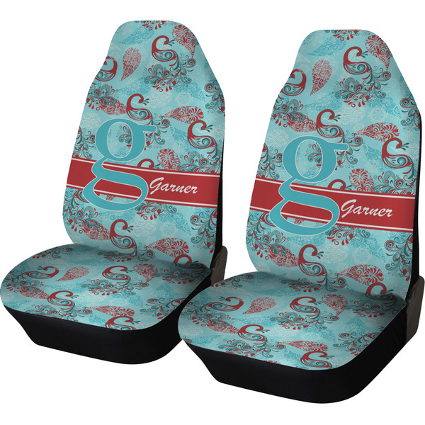 Custom Peacock Car Seat Covers (Set of Two) (Personalized)