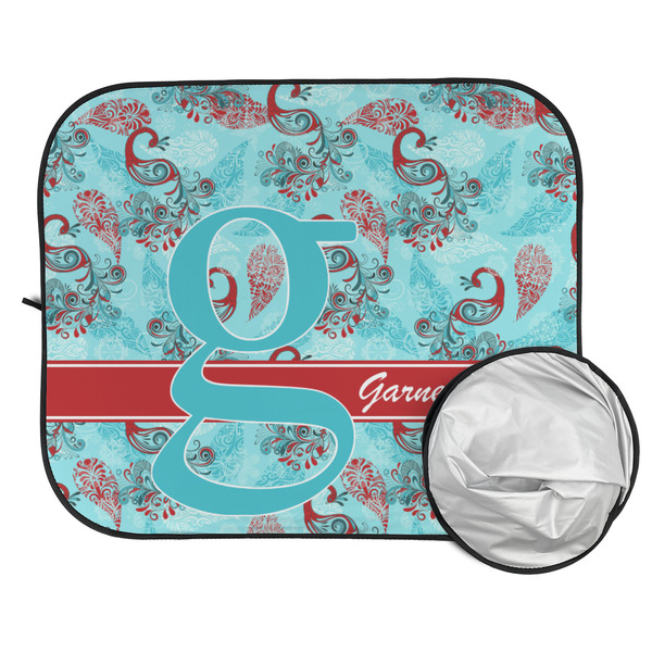 Peacock Car Sun Shades - FOLDED & UNFOLDED