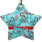 Peacock Star Ceramic Ornament w/ Name and Initial