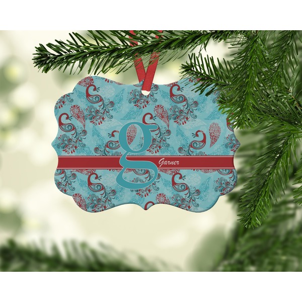 Peacock Christmas Ornament (On Tree)