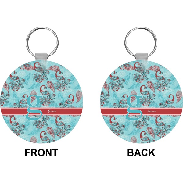 Peacock Circle Keychain (Front + Back)