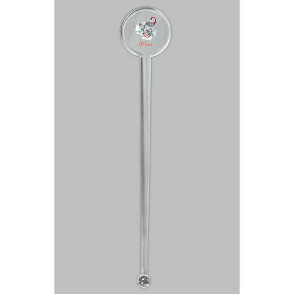 Peacock Clear Plastic 7" Stir Stick - Round - Single Stick