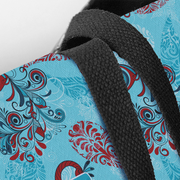 Peacock Closeup of Tote w/Black Handles