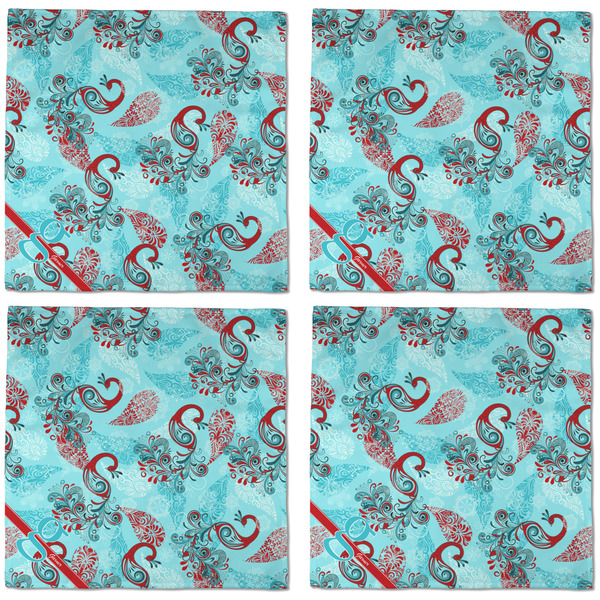 Peacock Cloth Napkins - Personalized Dinner (APPROVAL) Set of 4