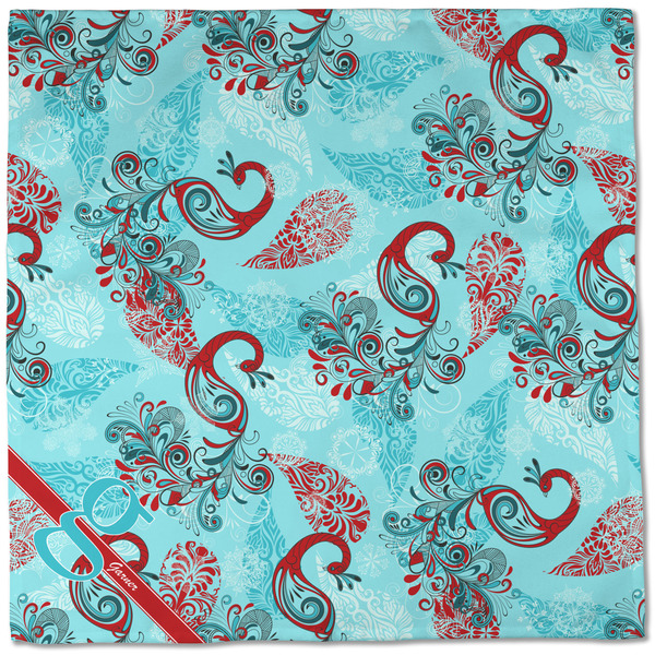 Peacock Cloth Napkins - Personalized Dinner (Full Open)