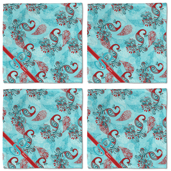 Peacock Cloth Napkins - Personalized Lunch (APPROVAL) Set of 4