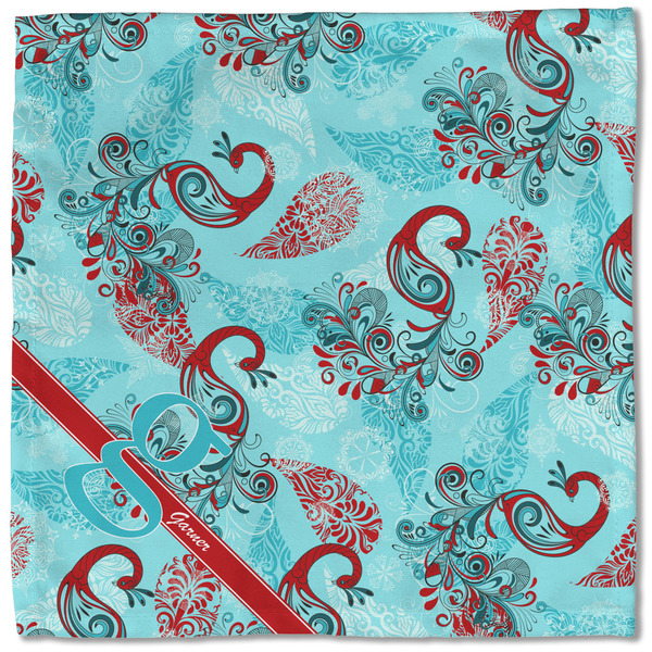 Peacock Cloth Napkins - Personalized Lunch (Single Full Open)