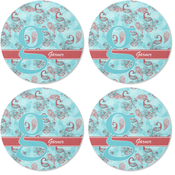 Peacock Coaster Round Rubber Back - Apvl