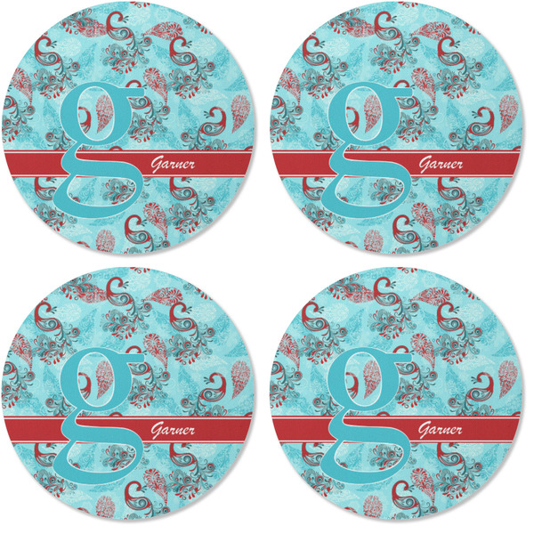 Peacock Coaster Round Rubber Back - Apvl