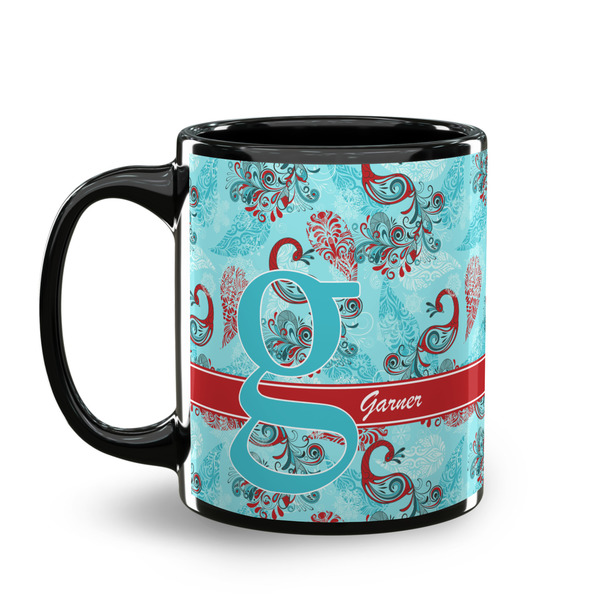 Peacock Coffee Mug - 11 oz - Black