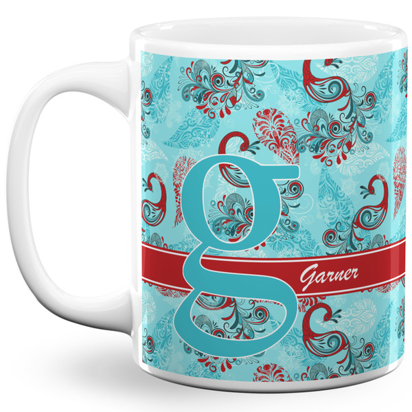 Custom Peacock 11 Oz Coffee Mug - White (Personalized)