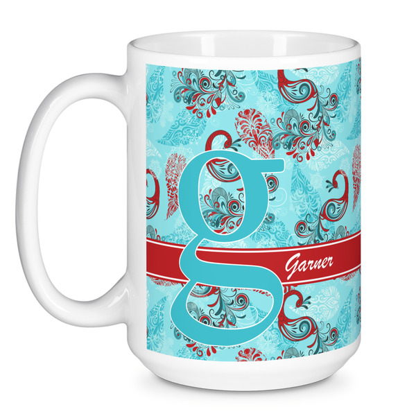 Peacock Coffee Mug - 15 oz - White