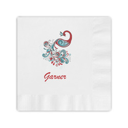 Peacock Coined Cocktail Napkins (Personalized)