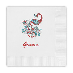 Peacock Embossed Decorative Napkins (Personalized)