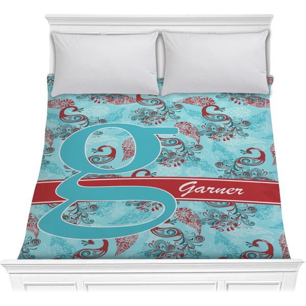 Custom Peacock Comforter - Full / Queen (Personalized)