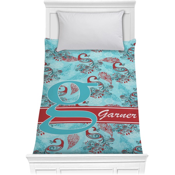 Custom Peacock Comforter - Twin XL (Personalized)