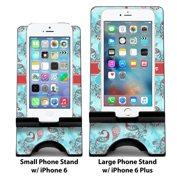 Peacock Compare Phone Stand Sizes - with iPhones