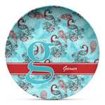 Peacock Microwave Safe Plastic Plate - Composite Polymer (Personalized)
