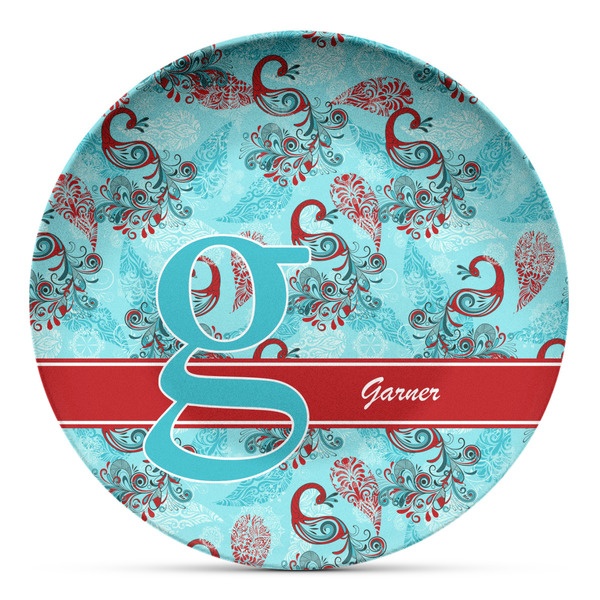 Custom Peacock Microwave Safe Plastic Plate - Composite Polymer (Personalized)