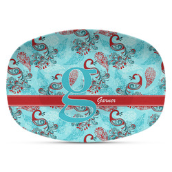 Peacock Plastic Platter - Microwave & Oven Safe Composite Polymer (Personalized)