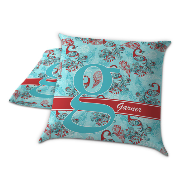 Peacock Decorative Pillow Case - TWO