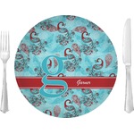 Peacock 10" Glass Lunch / Dinner Plates - Single or Set (Personalized)
