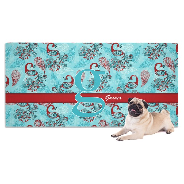 Custom Peacock Dog Towel (Personalized)