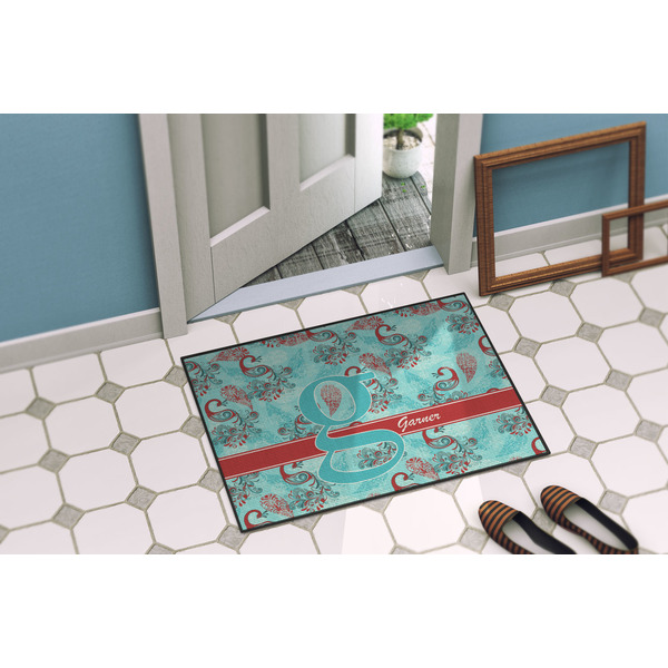 Peacock Door Mat Lifestyle