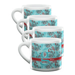 Peacock Double Shot Espresso Cups - Set of 4 (Personalized)