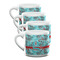Peacock Double Shot Espresso Mugs - Set of 4 Front