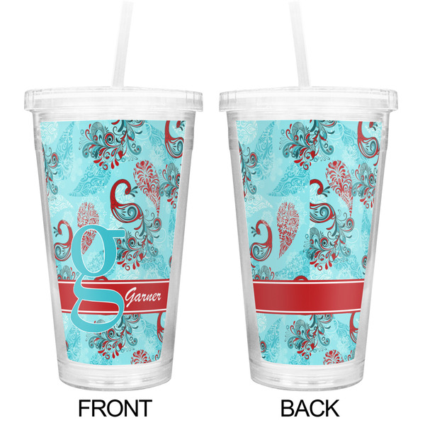 Peacock Double Wall Tumbler with Straw - Approval