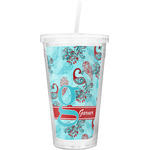 Peacock Double Wall Tumbler with Straw (Personalized)