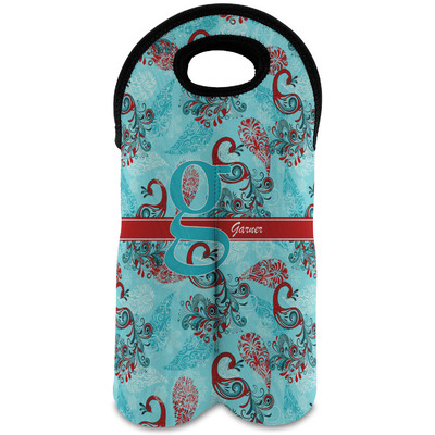 Peacock Wine Tote Bag (2 Bottles) (Personalized)
