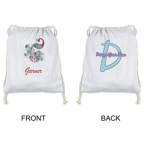 Peacock Drawstring Backpacks - Sweatshirt Fleece - Double Sided - APPROVAL