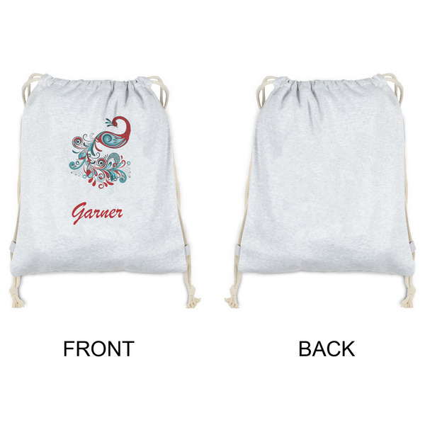 Peacock Drawstring Backpacks - Sweatshirt Fleece - Single Sided - APPROVAL