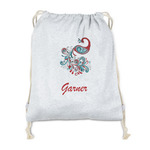 Peacock Drawstring Backpack - Sweatshirt Fleece - Single Sided (Personalized)