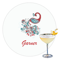 Peacock Printed Drink Topper - 3.5" (Personalized)