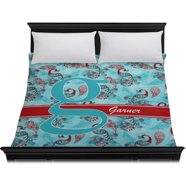 Peacock Duvet Cover - King - On Bed - No Prop