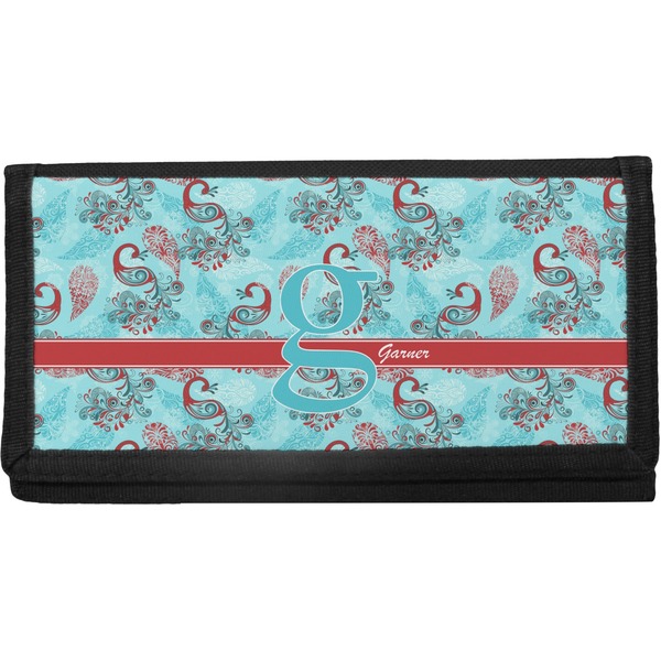 Custom Peacock Canvas Checkbook Cover (Personalized)