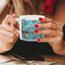 Peacock Espresso Cup - 6oz (Double Shot) LIFESTYLE (Woman hands cropped)