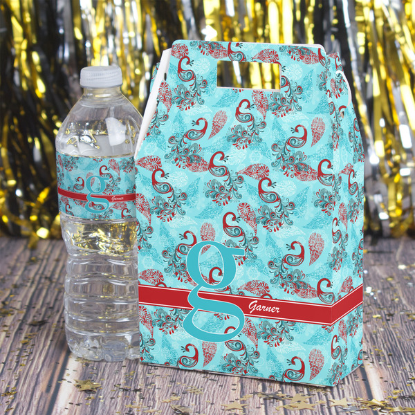 Peacock Gable Favor Box - In Context