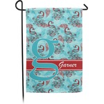 Peacock Small Garden Flag - Double Sided w/ Name and Initial
