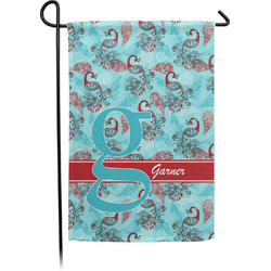 Peacock Small Garden Flag - Single Sided w/ Name and Initial