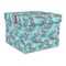 Peacock Gift Boxes with Lid - Canvas Wrapped - Large - Front/Main