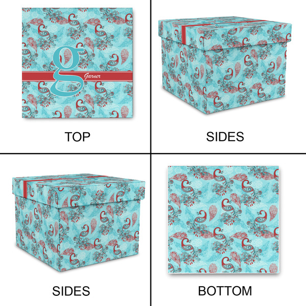 Peacock Gift Boxes with Lid - Canvas Wrapped - Medium - Approval