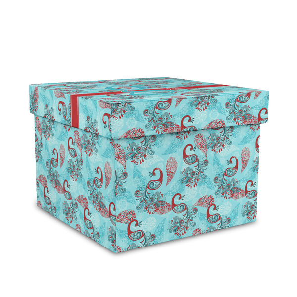 Custom Peacock Gift Box with Lid - Canvas Wrapped - Medium (Personalized)